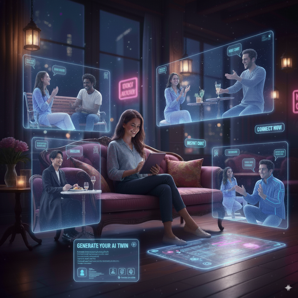Persona app interface showing AI conversations